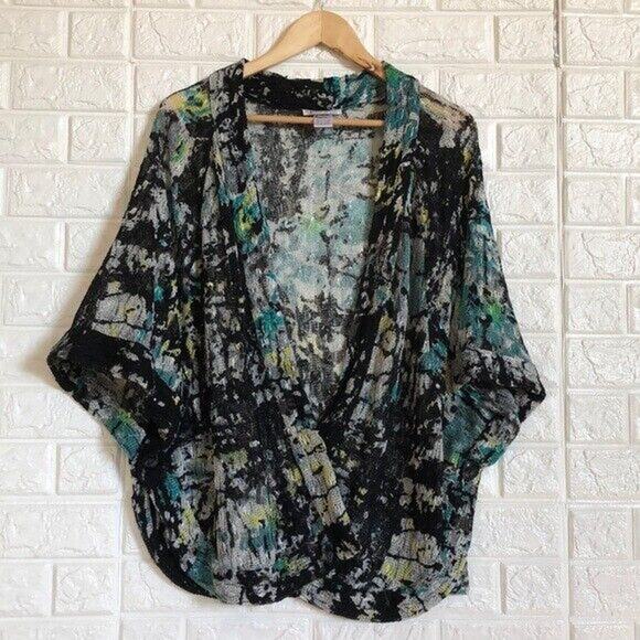 Alberto makali knit cardigan shawl w/ side button kimono Women’s XL - Picture 2 of 9